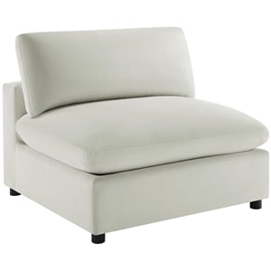 Comfort Pointe Casella Armless Slipper Chair in Ivory Performance Fabric