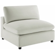Comfort Pointe Casella Armless Slipper Chair in Ivory Performance Fabric