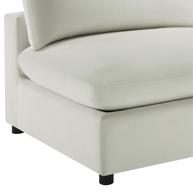 Comfort Pointe Casella Armless Slipper Chair in Ivory Performance Fabric