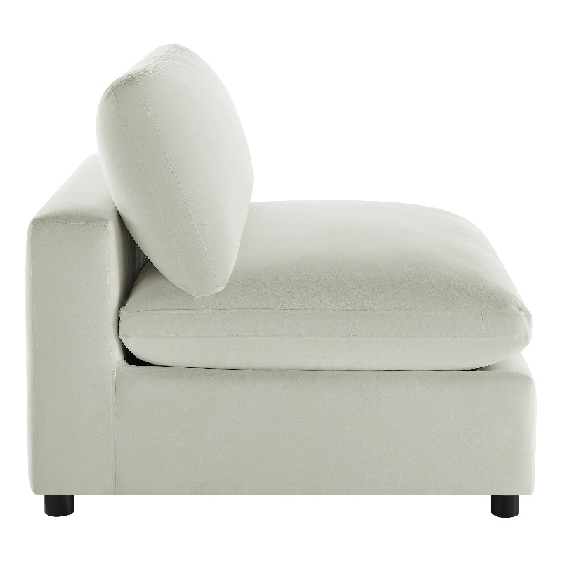 Comfort Pointe Casella Armless Slipper Chair in Ivory Performance Fabric