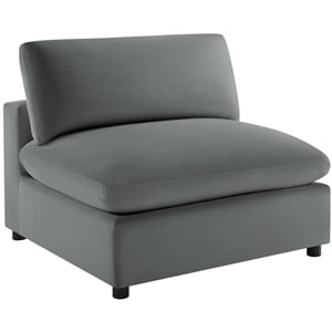 Comfort Pointe Casella Armless Slipper Chair in Charcoal Performance Fabric