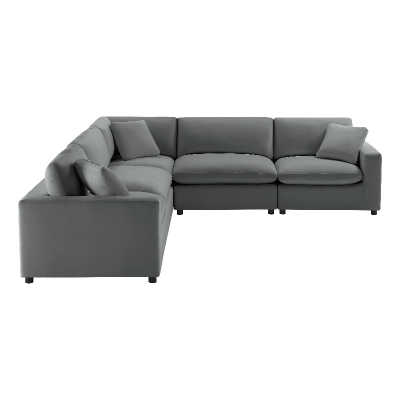 Comfort Pointe Casella Modular 5-Piece Sectional in Charcoal Performance Fabric