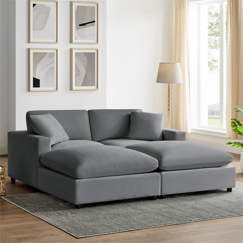 Comfort Pointe Casella Modular 4-Piece Sectional in Charcoal Performance Fabric