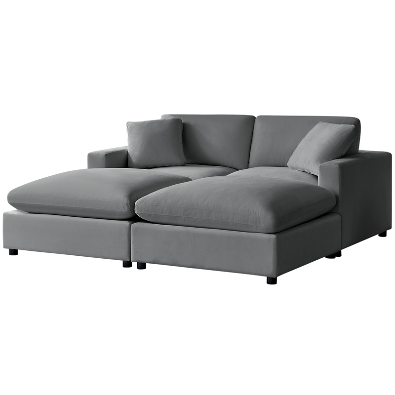 Comfort Pointe Casella Modular 4-Piece Sectional in Charcoal Performance Fabric