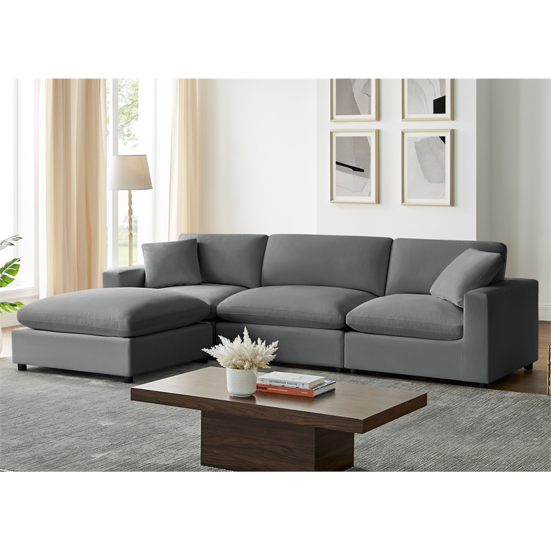 Comfort Pointe Casella Modular 4-PC XL Sectional in Charcoal Performance Fabric