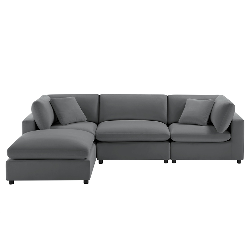 Comfort Pointe Casella Modular 4-PC XL Sectional in Charcoal Performance Fabric