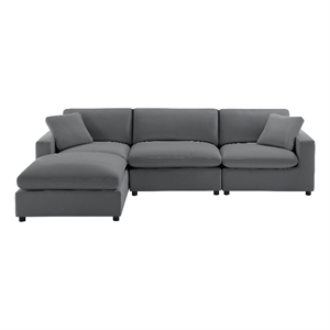 Comfort Pointe Casella Modular 4-PC XL Sectional in Charcoal Performance Fabric
