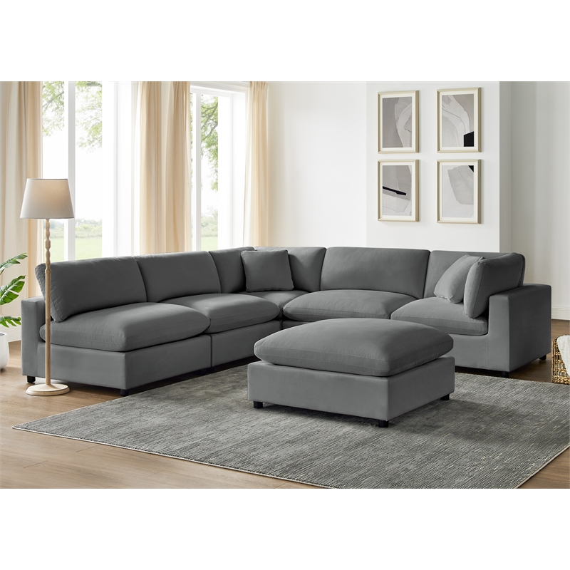 Comfort Pointe Casella Modular 6-Piece Nest in Charcoal Performance Fabric