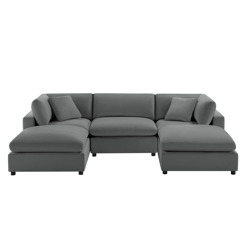 Comfort Pointe Casella Modular 5-PC XL Sectional in Charcoal Performance Fabric