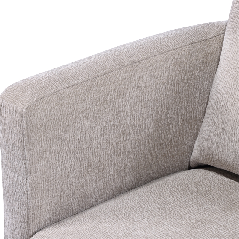 Comfort Pointe Sheldon Beige Linen Fabric Swivel Barrel Chair