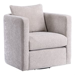 Comfort Pointe Sheldon Beige Linen Fabric Swivel Barrel Chair