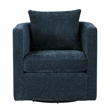 Comfort Pointe Sheldon Navy Blue Fabric Swivel Barrel Accent Chair