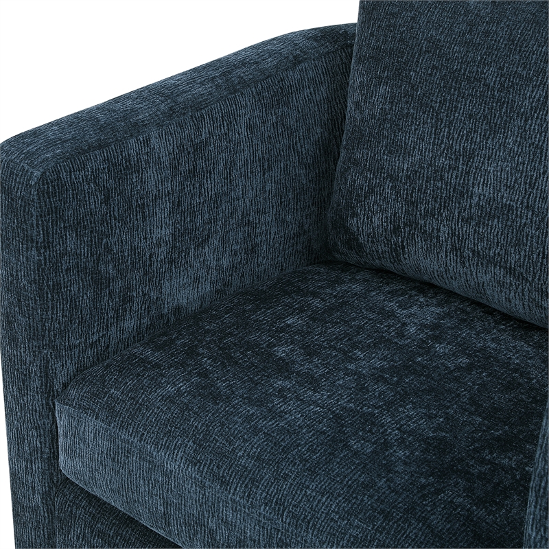 Comfort Pointe Sheldon Navy Blue Fabric Swivel Barrel Accent Chair