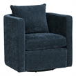Comfort Pointe Sheldon Navy Blue Fabric Swivel Barrel Accent Chair