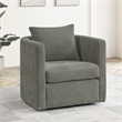 Comfort Pointe Sheldon Dark Gray Fabric Swivel Barrel Accent Chair