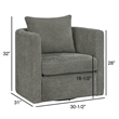 Comfort Pointe Sheldon Dark Gray Fabric Swivel Barrel Accent Chair