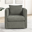 Comfort Pointe Sheldon Dark Gray Fabric Swivel Barrel Accent Chair