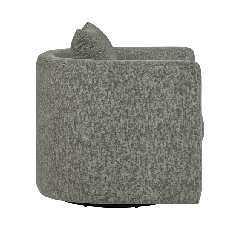 Comfort Pointe Sheldon Dark Gray Fabric Swivel Barrel Accent Chair