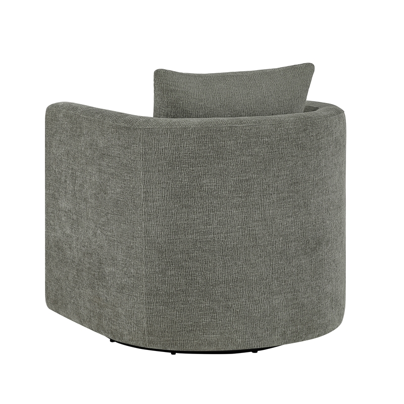 Comfort Pointe Sheldon Dark Gray Fabric Swivel Barrel Accent Chair