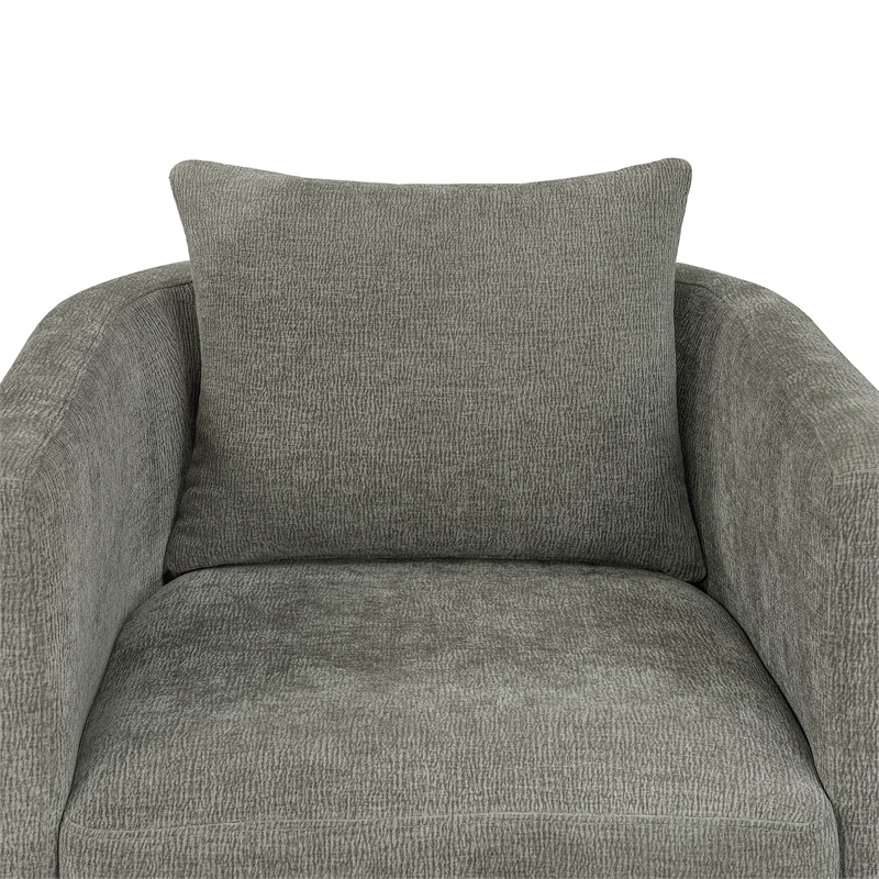 Comfort Pointe Sheldon Dark Gray Fabric Swivel Barrel Accent Chair