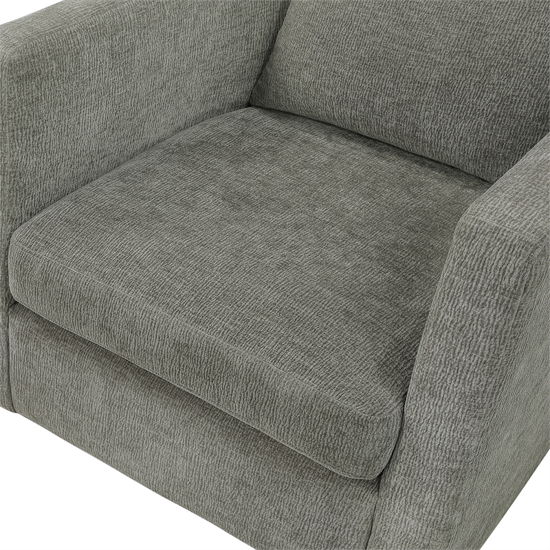 Comfort Pointe Sheldon Dark Gray Fabric Swivel Barrel Accent Chair