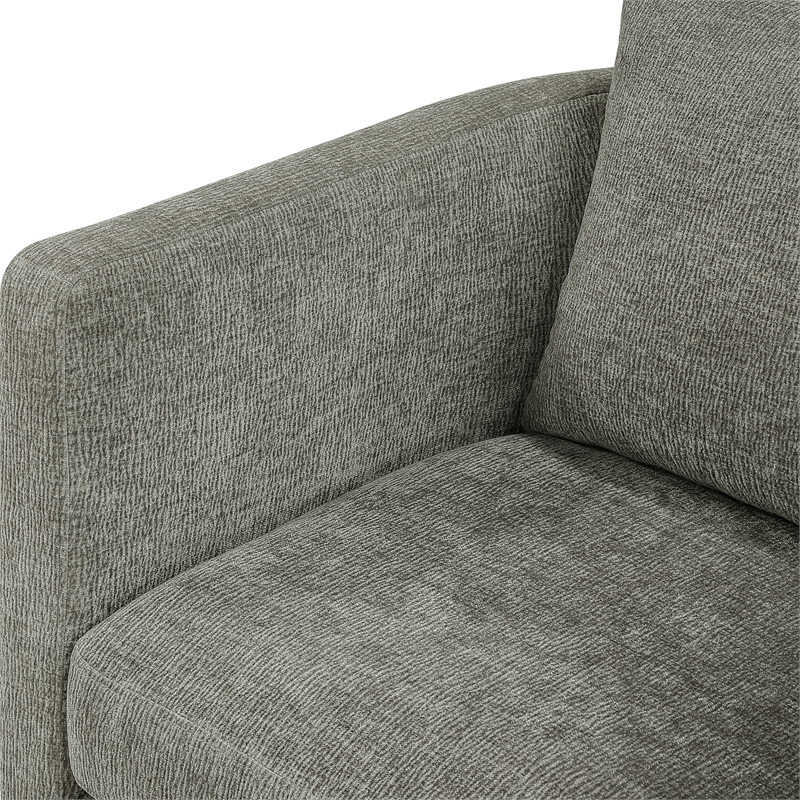 Comfort Pointe Sheldon Dark Gray Fabric Swivel Barrel Accent Chair