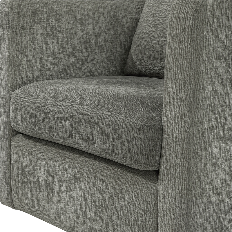Comfort Pointe Sheldon Dark Gray Fabric Swivel Barrel Accent Chair