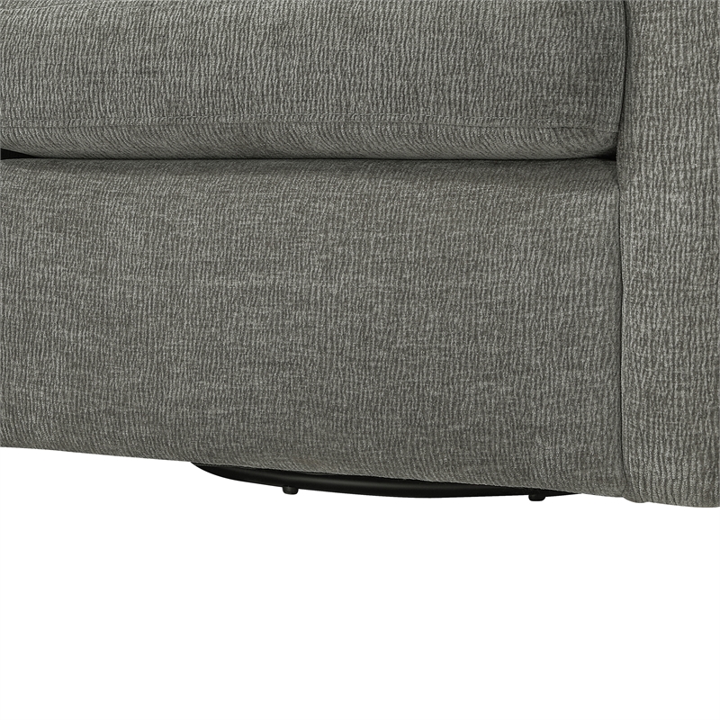 Comfort Pointe Sheldon Dark Gray Fabric Swivel Barrel Accent Chair