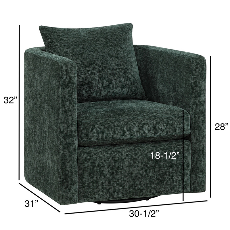 Comfort Pointe Sheldon Kelly Green Fabric Swivel Barrel Chair