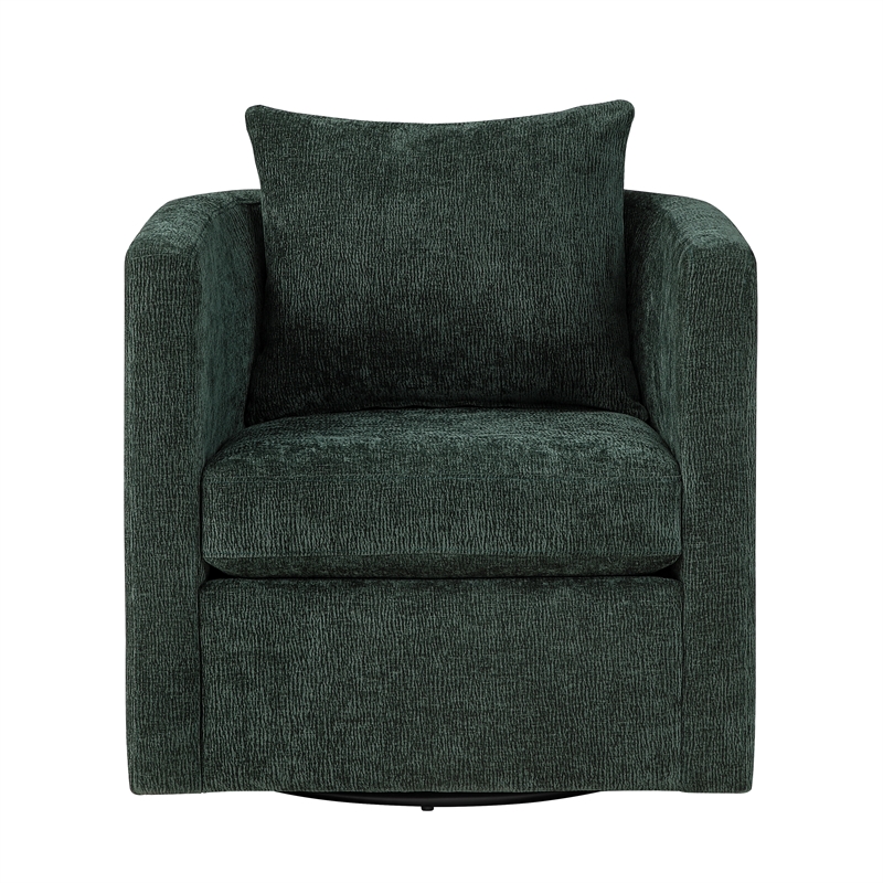 Comfort Pointe Sheldon Kelly Green Fabric Swivel Barrel Chair