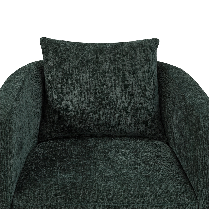 Comfort Pointe Sheldon Kelly Green Fabric Swivel Barrel Chair