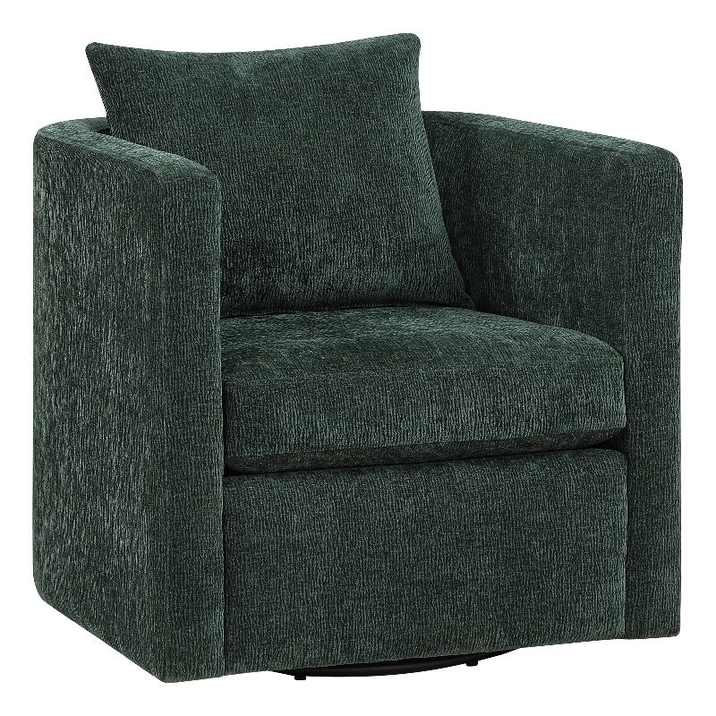 Comfort Pointe Sheldon Kelly Green Fabric Swivel Barrel Chair