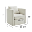 Comfort Pointe Sheldon Ivory Performance Fabric Swivel Barrel Chair