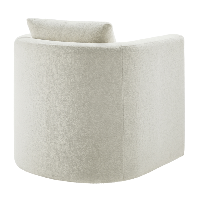 Comfort Pointe Sheldon Ivory Performance Fabric Swivel Barrel Chair