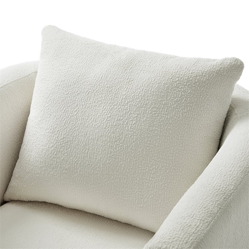 Comfort Pointe Sheldon Ivory Performance Fabric Swivel Barrel Chair