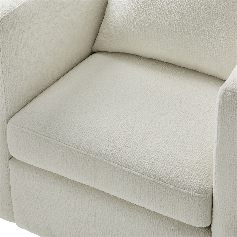 Comfort Pointe Sheldon Ivory Performance Fabric Swivel Barrel Chair