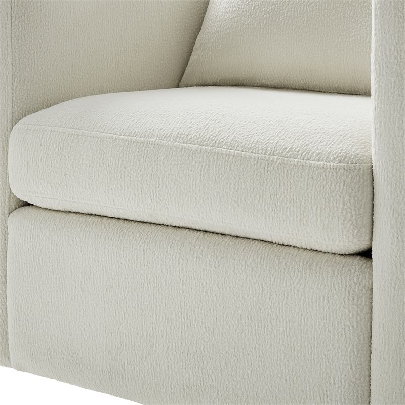 Comfort Pointe Sheldon Ivory Performance Fabric Swivel Barrel Chair