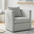 Comfort Pointe Sheldon Gray Performance Fabric Swivel Barrel Chair