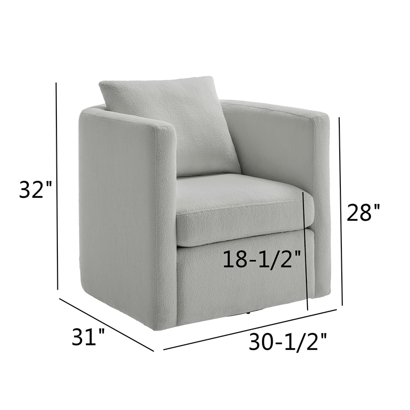Comfort Pointe Sheldon Gray Performance Fabric Swivel Barrel Chair