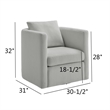 Comfort Pointe Sheldon Gray Performance Fabric Swivel Barrel Chair
