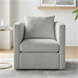 Comfort Pointe Sheldon Gray Performance Fabric Swivel Barrel Chair