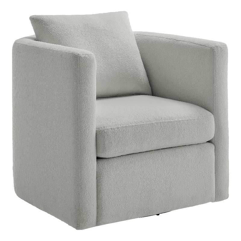 Comfort Pointe Sheldon Gray Performance Fabric Swivel Barrel Chair