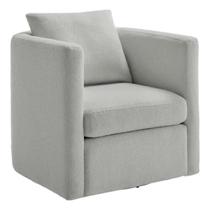 Comfort Pointe Sheldon Gray Performance Fabric Swivel Barrel Chair