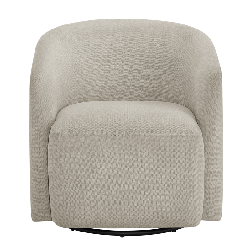 Comfort Pointe Amhurst Sea Oat Beige Fabric Swivel Barrel Chair