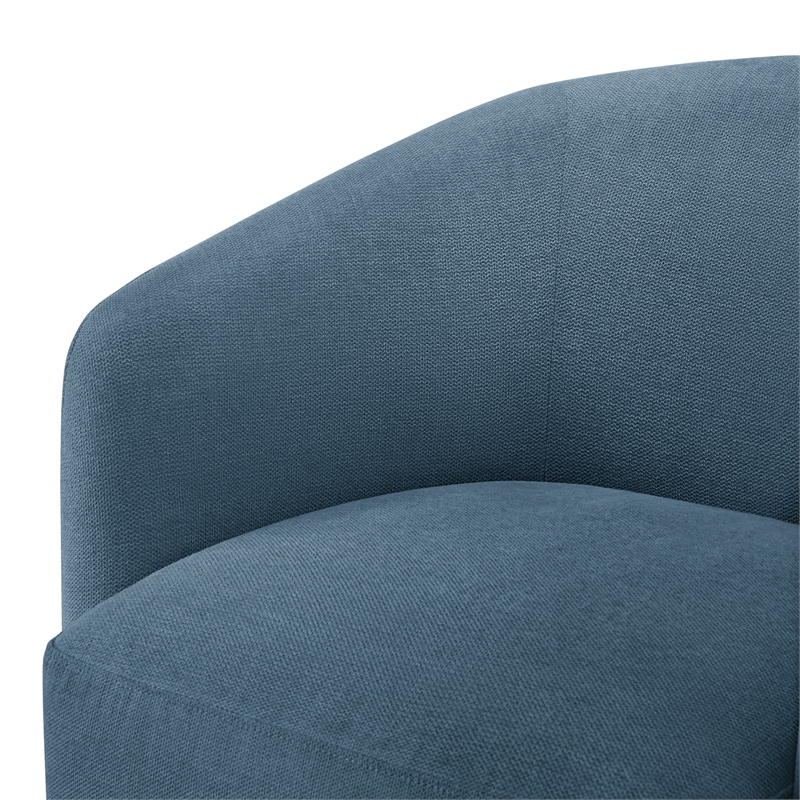 Comfort Pointe Amhurst Blue Fabric Swivel Barrel Accent Chair