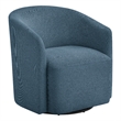 Comfort Pointe Amhurst Blue Fabric Swivel Barrel Accent Chair