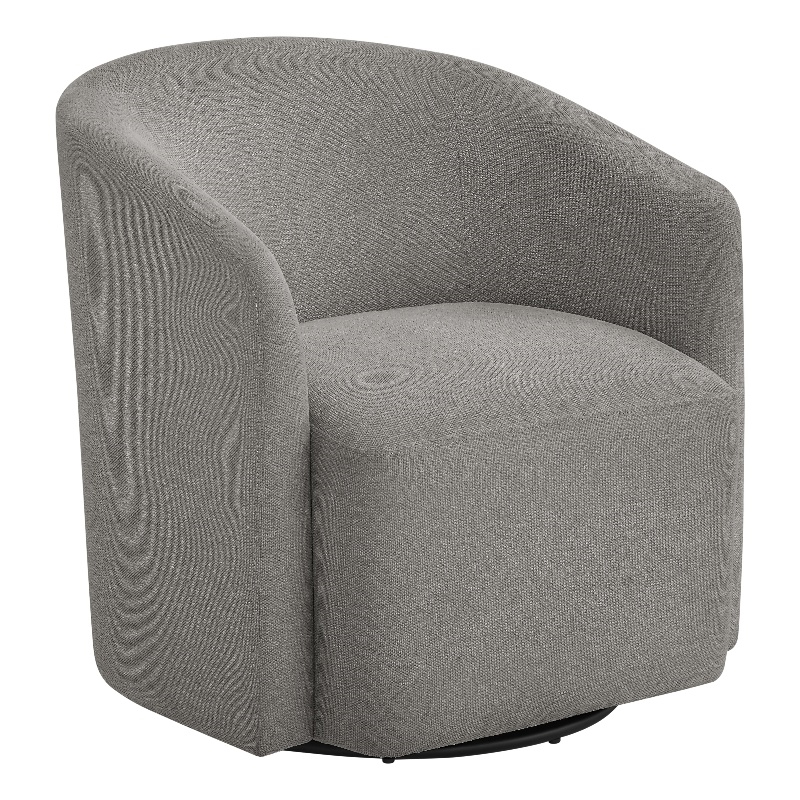 Comfort Pointe Amhurst Gray Fabric Swivel Barrel Accent Chair