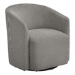 Comfort Pointe Amhurst Gray Fabric Swivel Barrel Accent Chair