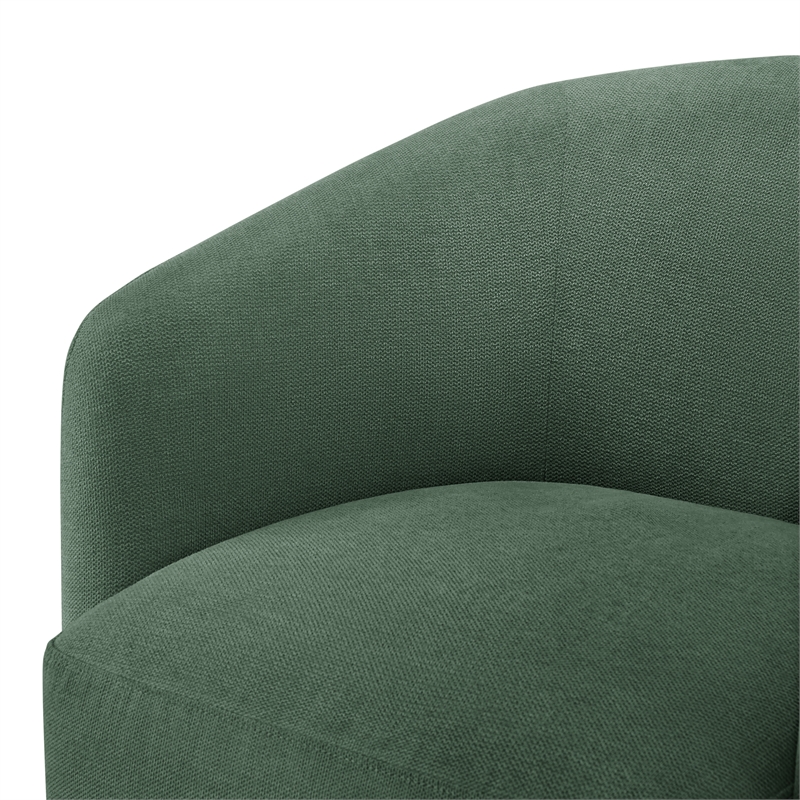 Comfort Pointe Amhurst Green Fabric Swivel Barrel Accent Chair