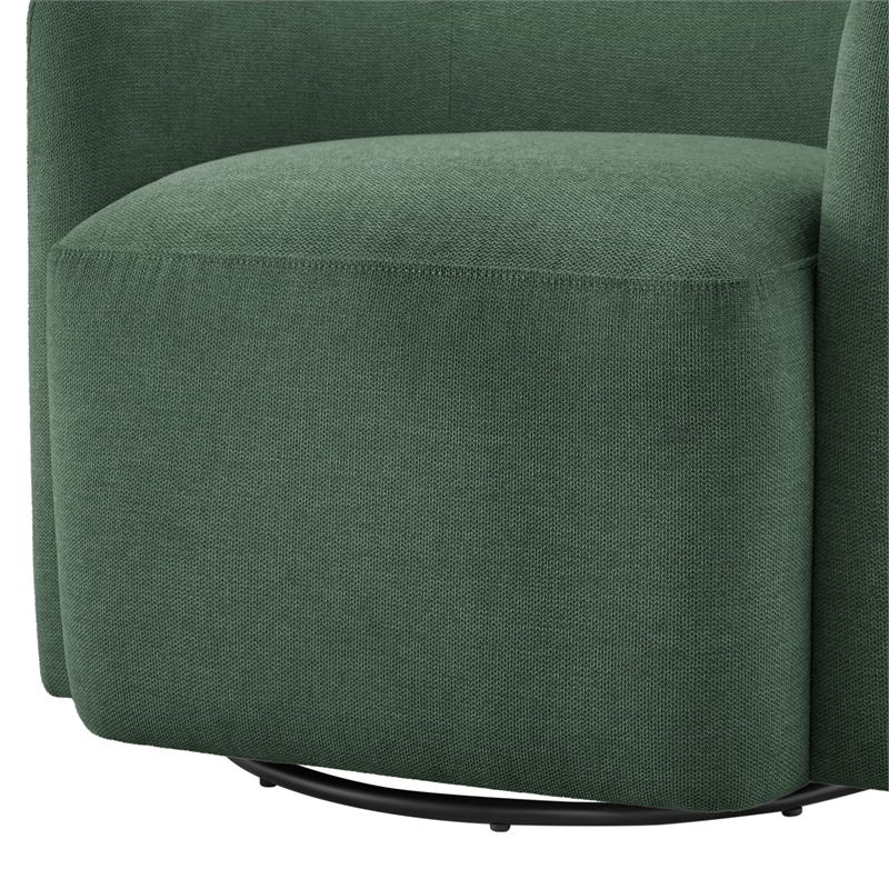 Comfort Pointe Amhurst Green Fabric Swivel Barrel Accent Chair
